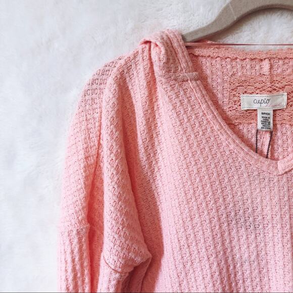 Cupio Blush Peach Soft High Low Hoodie - Picture 13 of 15